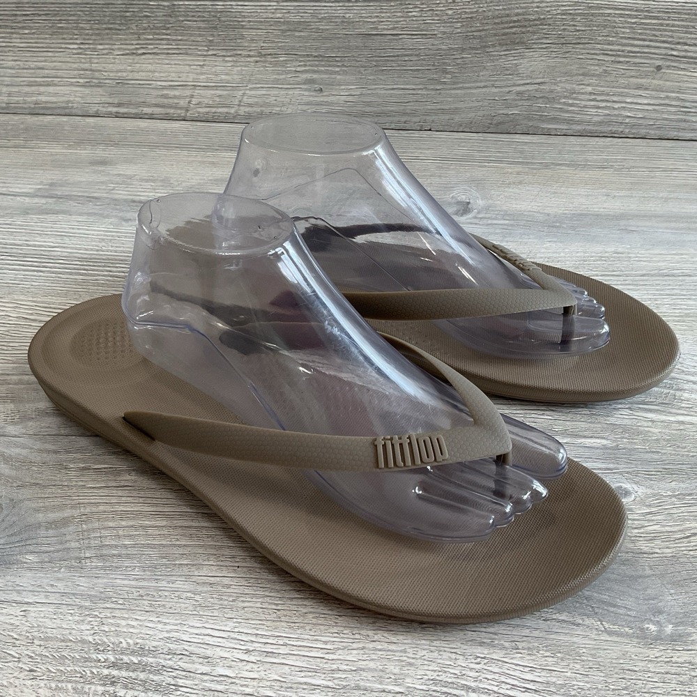 FitFlop Mens Flip Flops Timberwolf IQushion Ergonomic Arch Support Size 12 NEW
